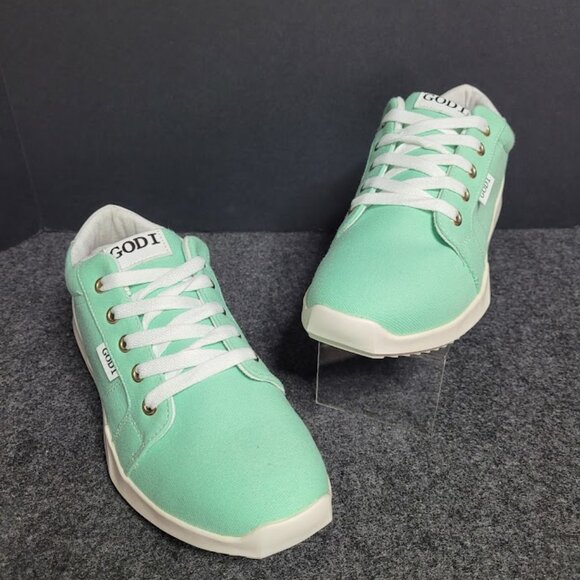 GODI CCCXIII Edsel Low Top Sneakers Mint Green New - Picture 1 of 12